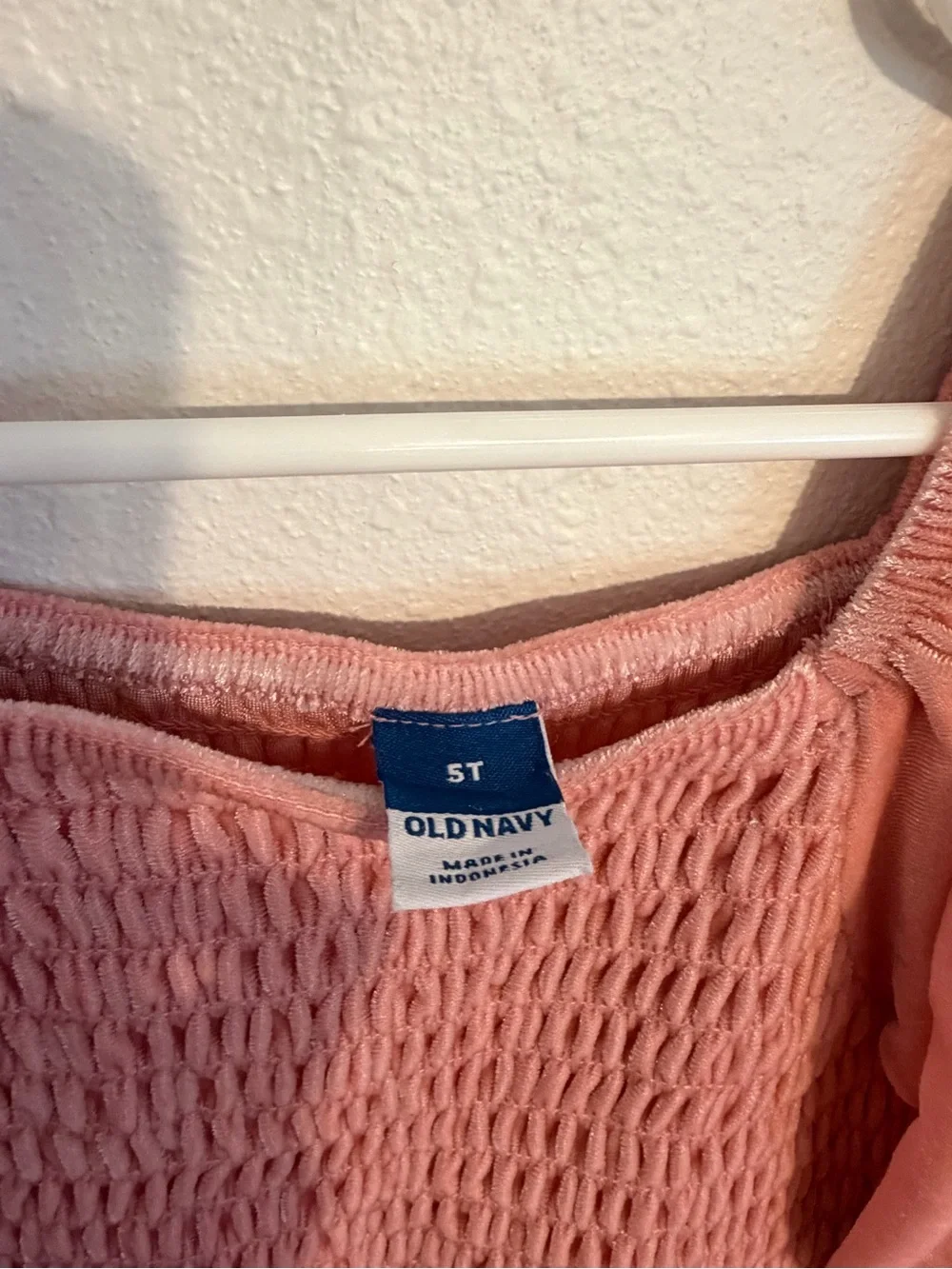 Old Navy Pink Velvet Smocked Puff-Sleeve Kids Dress